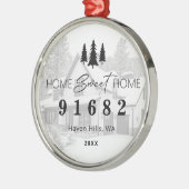 Zuhause Sweet Zuhause Foto Zip-Code Ornament Aus Metall (Links)