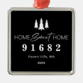 Zuhause Sweet Zuhause Foto Zip-Code Ornament Aus Metall (Vorne)