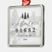 Zuhause Sweet Zuhause Foto Zip-Code Ornament Aus Metall (Links)