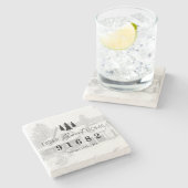 Zuhause Sweet Zuhause Foto Zip-Code Steinuntersetzer (Seitenansicht)