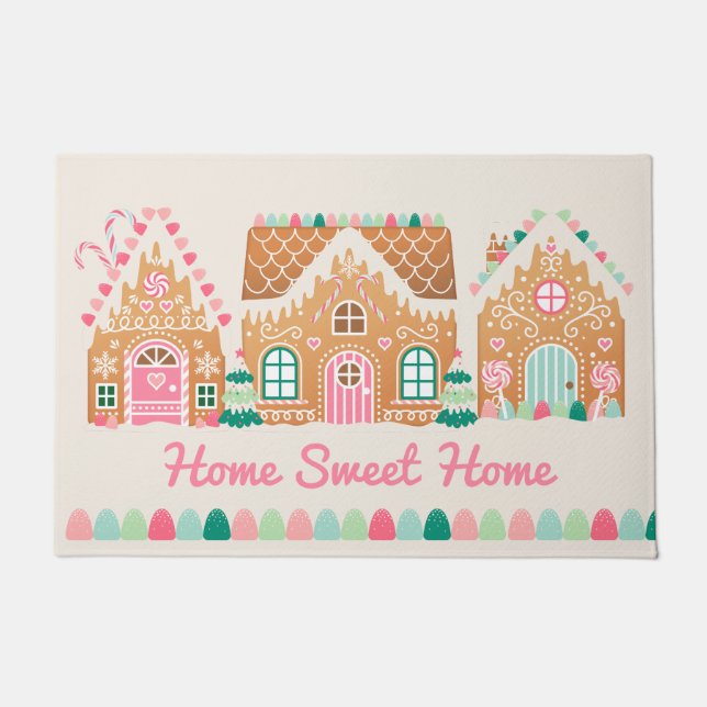 Zuhause Sweet Zuhause Gingerbread Doormat Fußmatte (Vorderseite)