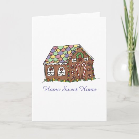 Zuhause Sweet Zuhause Gingerbread House Housewarmi Karte (Vorderseite)
