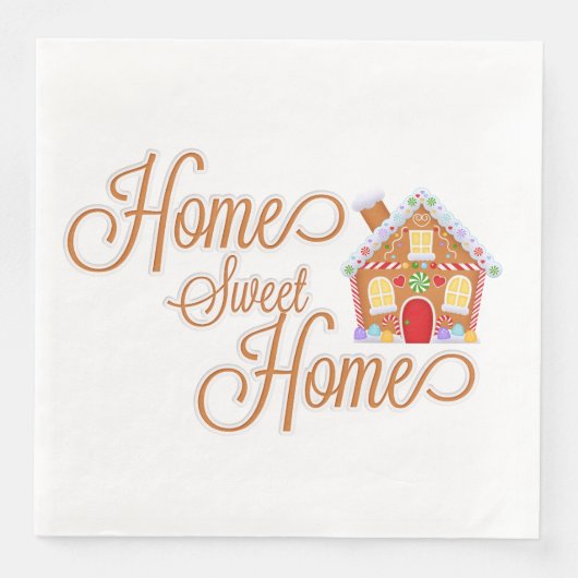 Zuhause Sweet Zuhause Gingerbrot House Paper Napki Serviette (Vorderseite)