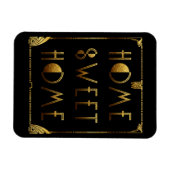Zuhause Sweet Zuhause Gold Art Deco Signieren Magnet (Horizontal)