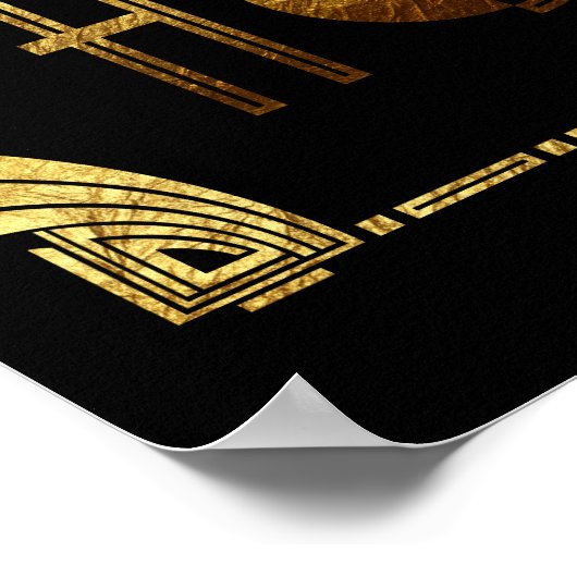 Zuhause Sweet Zuhause Gold Art Deco Signieren Poster (Ecke)