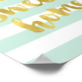 Zuhause Sweet Zuhause Gold und Minze | Art Print Poster (Ecke)