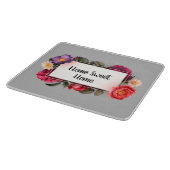 Zuhause Sweet Zuhause Grau Blume Frame Cutting Boa Schneidebrett (Ecke)