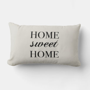 Zuhause Sweet Zuhause Greige Farmhouse Pillow Lendenkissen