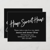 Zuhause Sweet Zuhause Handwriting Black Announcati Einladung (Vorne/Hinten)