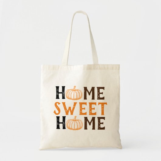 Zuhause Sweet Zuhause Happy Fall Pumpkin Tote Tasc Tragetasche (Vorne)