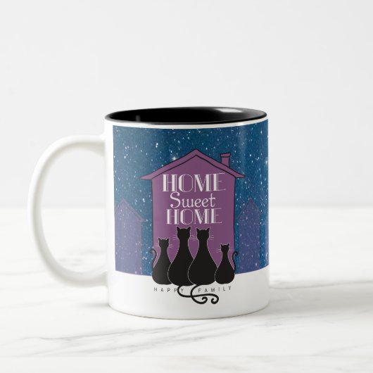 Zuhause sweet Zuhause - Happy Family Zweifarbige Tasse (Links)