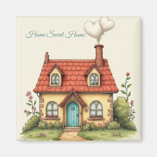 Zuhause Sweet Zuhause - Haus-Erwärmung-Geschenk Kü Magnet (Vorne)