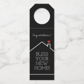 Zuhause Sweet Zuhause Herzlichen Glückwunsch Flaschenanhänger (Vorderseite)