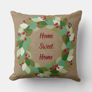Zuhause Sweet Zuhause Holiday Imitats Burlap Kissen