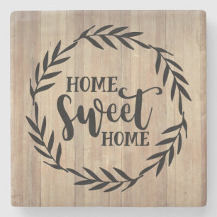 Zuhause Sweet Zuhause - Holzdesign - Steinuntersetzer