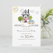 Zuhause Sweet Zuhause House Erwärmung Party Einlad Einladung (Stehend Vorderseite)
