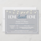 Zuhause Sweet Zuhause Housewarming Grau White Key  Einladung (Vorderseite)