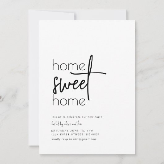 Zuhause Sweet Zuhause Housewarming Party Einladung (Vorderseite)