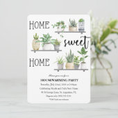 Zuhause Sweet Zuhause Housewärming Pflanze Einladu Einladung (Stehend Vorderseite)