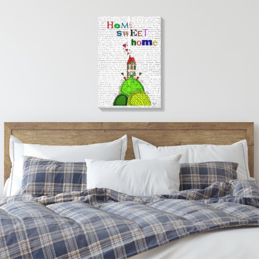 Zuhause Sweet Zuhause Illustration Leinwanddruck (Insitu (Schlafzimmer))