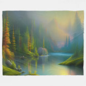 Zuhause Sweet Zuhause im Wald Fleecedecke (Vorderseite (Horizontal))