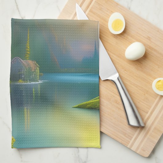 Zuhause Sweet Zuhause im Wald Geschirrtuch (Viertel Falte)