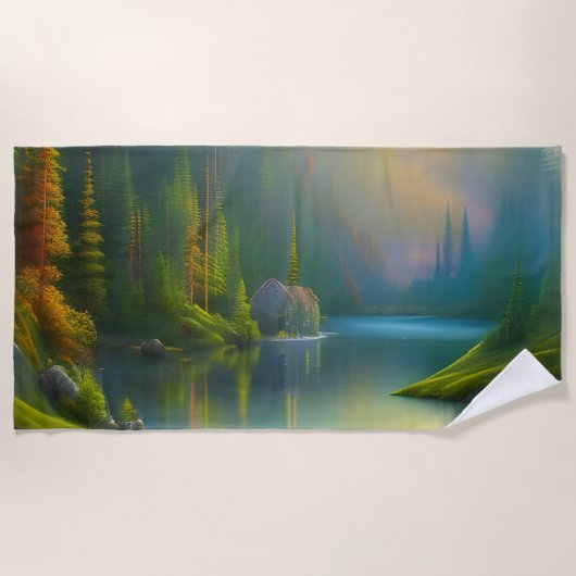Zuhause Sweet Zuhause im Wald Strandtuch (Vorderseite)