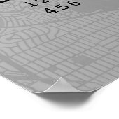 Zuhause Sweet Zuhause | Karte & Koordinaten | Grau Poster (Ecke)