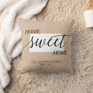 Zuhause Sweet Zuhause KS Staat Familienname Throw  Kissen