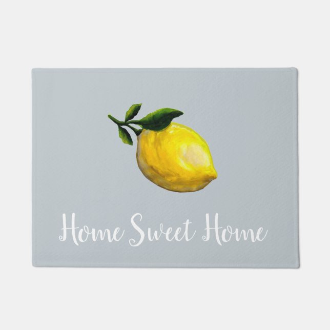 Zuhause Sweet Zuhause Lemon Gray Floor Mat Fußmatte (Vorderseite)