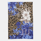 Zuhause Sweet Zuhause Leopard Blumenküche Handtuch (Vertikal)