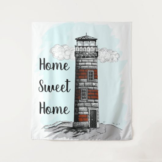 Zuhause Sweet Zuhause Lighthouse Wandteppich (Vorderseite)