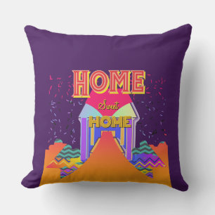 Zuhause Sweet Zuhause Lila Kissen