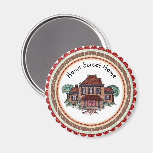 Zuhause Sweet Zuhause Magnet (Vorderseite/Rückseite)