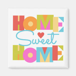 Zuhause Sweet Zuhause Magnet - Farbblock-Buchstabe