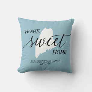 Zuhause Sweet Zuhause ME Staat Familienname Throw  Kissen