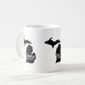 Zuhause Sweet Zuhause Michigan Silhouette Kaffeetasse (Vorderseite Links)