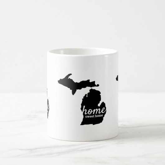 Zuhause Sweet Zuhause Michigan Silhouette Kaffeetasse (Mittel)