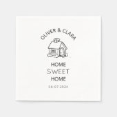 Zuhause Sweet Zuhause Minimal Housewarming Party Serviette (Vorderseite)