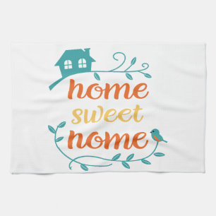 Zuhause Sweet Zuhause mit Bird und House Geschirrtuch