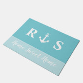 Zuhause Sweet Zuhause Monogram Anchor Fußmatte (Schrägansicht)