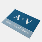 Zuhause Sweet Zuhause Monogram Tooth Fußmatte (Schrägansicht)