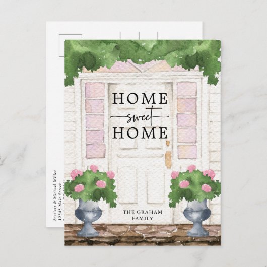 Zuhause Sweet Zuhause Moving Ankündigungspostkarte (Vorne/Hinten)