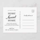 Zuhause Sweet Zuhause Moving Minimalistisch Elegan Ankündigungspostkarte (Rückseite)