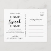Zuhause Sweet Zuhause Moving Minimalistisch Erstel Ankündigungspostkarte (Rückseite)