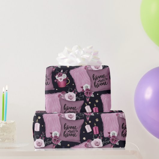 Zuhause Sweet Zuhause-Muster Geschenkpapier (Partygeschenke)