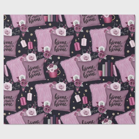 Zuhause Sweet Zuhause-Muster Geschenkpapier (Flach)