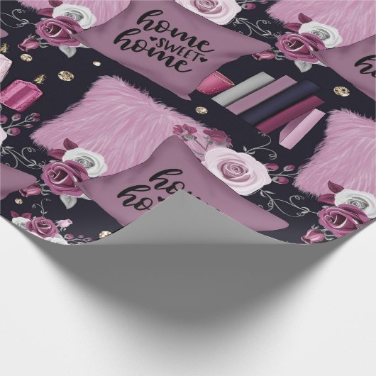 Zuhause Sweet Zuhause-Muster Geschenkpapier (Ecke)