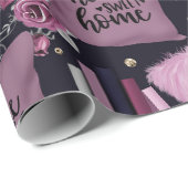 Zuhause Sweet Zuhause-Muster Geschenkpapier (Rolleneckpunkt)