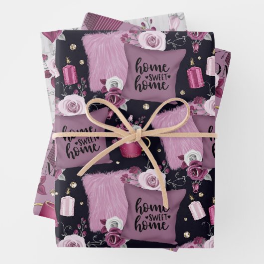 Zuhause Sweet Zuhause-Muster Geschenkpapier Set (Beispiel)